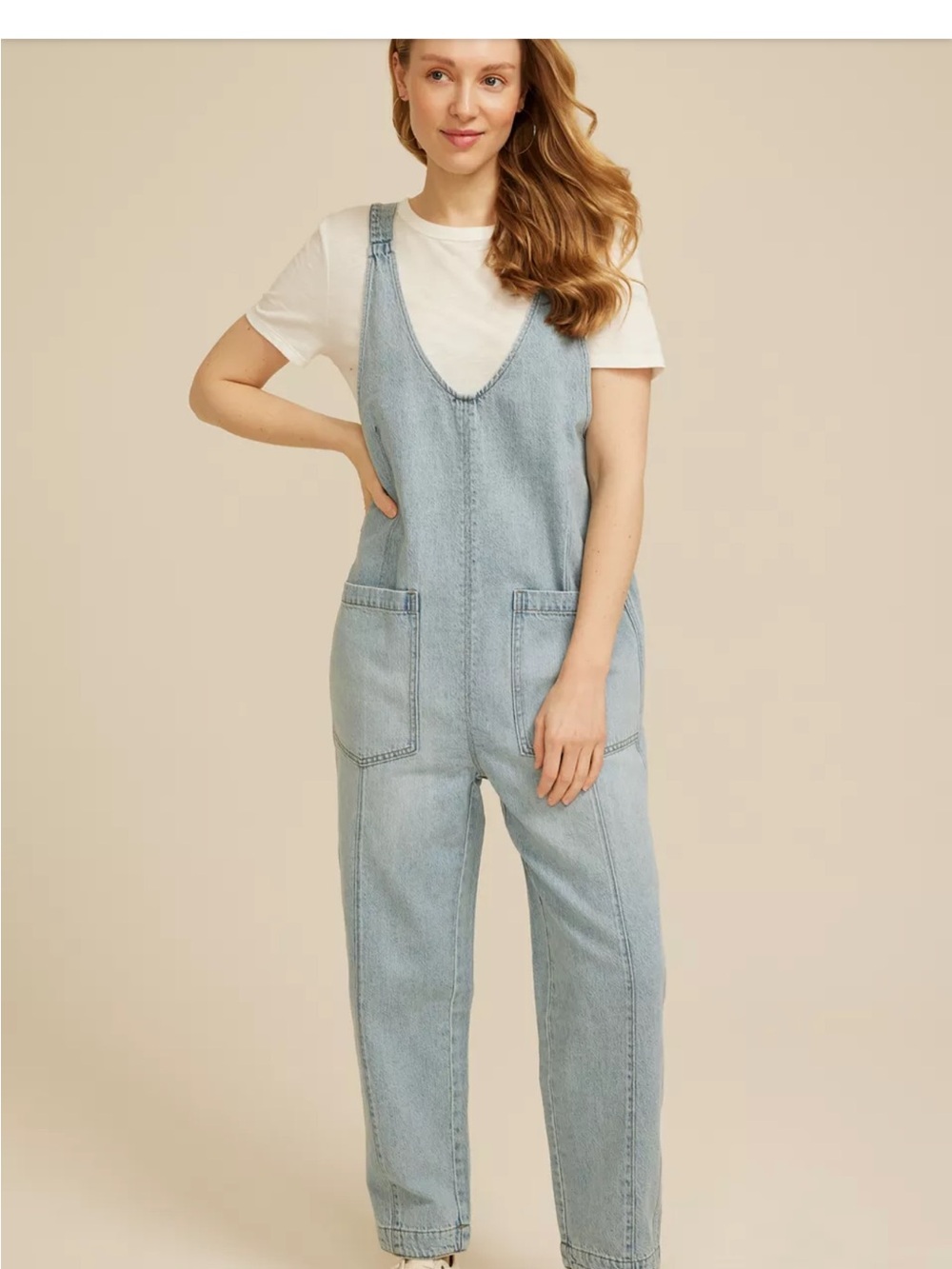 Maurices Scoop Neck Denim Overalla